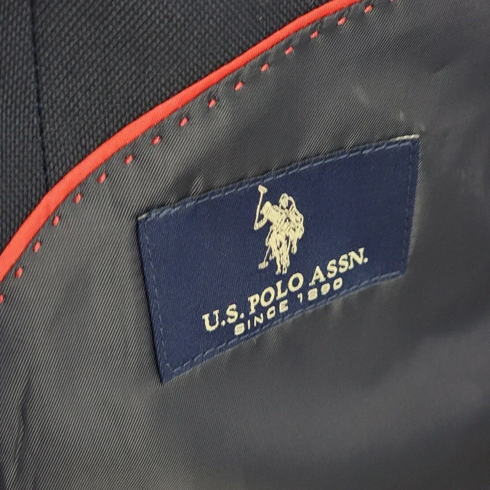 US POLO ASSN Men's Sport Coat Blazer‎ Two Button Navy Blue 100% Cotton Size 44R